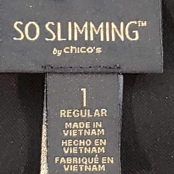 So Slimming By Chicos Dress Pants Womens Size 1 US Medium Black Ponte Stretch - Picture 5 of 8